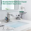 VOTON Bathroom Faucets Brushed Nickel Waterfall Bathroom Sink Faucet Modern