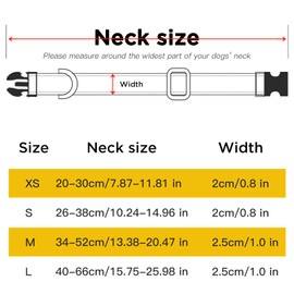 HEELE Dog Collar, Soft Padded Neoprene Nylon Dog Collar for Small Medium Large Dogs and Puppies, Adjustable and Reflective Collar Dog for Training, Grey, XS