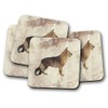 Silver Kangaroo German Shepherd Drinks Coasters - set of 4
