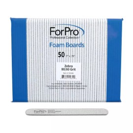 Zebra ForPro 프로페셔널 컬렉션 Zebra 폼 보드 80/80 그릿 양면 매니큐어 네일 파일 7인치 L x 0.75인치 W 블랙 [180/180 Grit] ForPro Professional Collection Zebra Foam Board 80/80 Grit Double-Sided Manicure Nail File 7 inches L x 0.75 inches W Black [180/180 Grit]