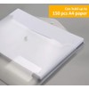 Pack of 10 A4 Document Wallets, Transparent Document Folder A4