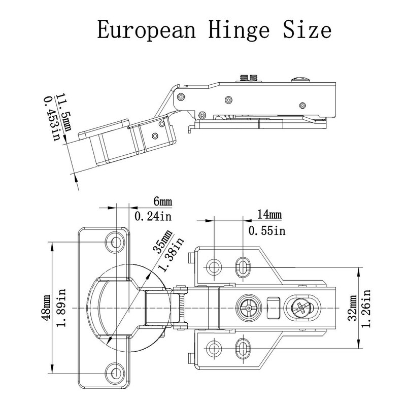Luokim 2pcs Soft Close Cabinet Concealed Hinges European Half Overlay,110