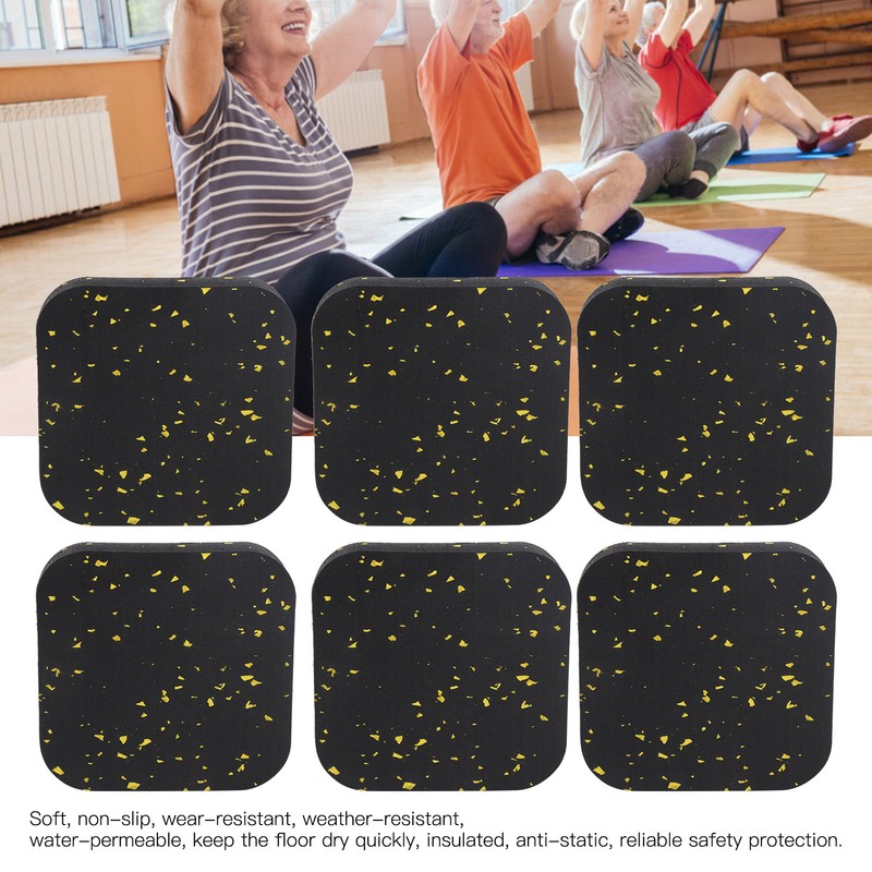 6PCS Rubber Treadmill Mat Sound Insulation Cushion Exercise Equipment Mat