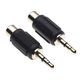 Keple Headphone Jack Adapter with Phono S Male to 3.5 Jack Female, Pack of 2 - Audio Adapter for Stereo, Amps, and A/V Receivers | Microphone Adapter