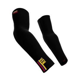 ScudoPro Venezuela Country Code Compression Black Arm Sleeves - Walking - Cycling - Running - Golf - Baseball - Basketball