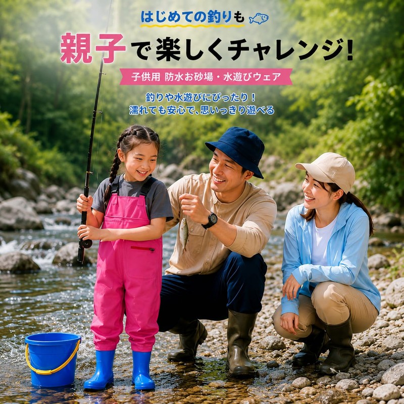 ウェーダー 子供 胴長 滑り防止 長靴 キッズ 防水ズボン ショルダーベルト 簡単着脱 怪我防止