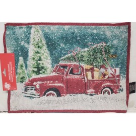 Christmas house Set of 2 Tapestry Kitchen Placemats,13x1