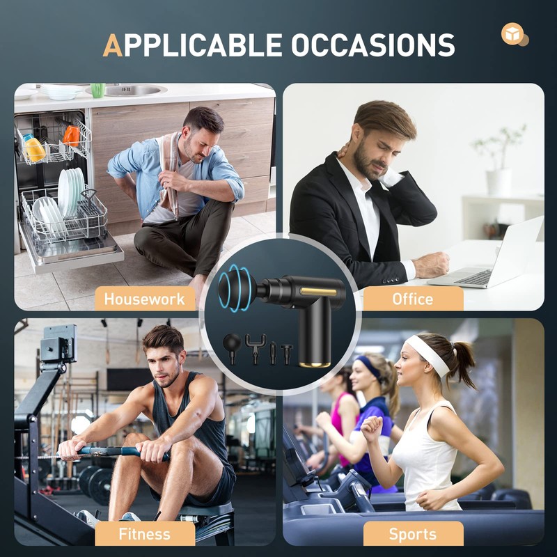 Mini Massage Gun, Massager Massage Gun with 6 Speeds and