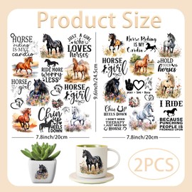 Dorsbaby 2 Sheets Rub on Transfers for Crafts, Horses Furniture Transfers for Wood, Glass, Plastic & Ceramics, Decorative Decals