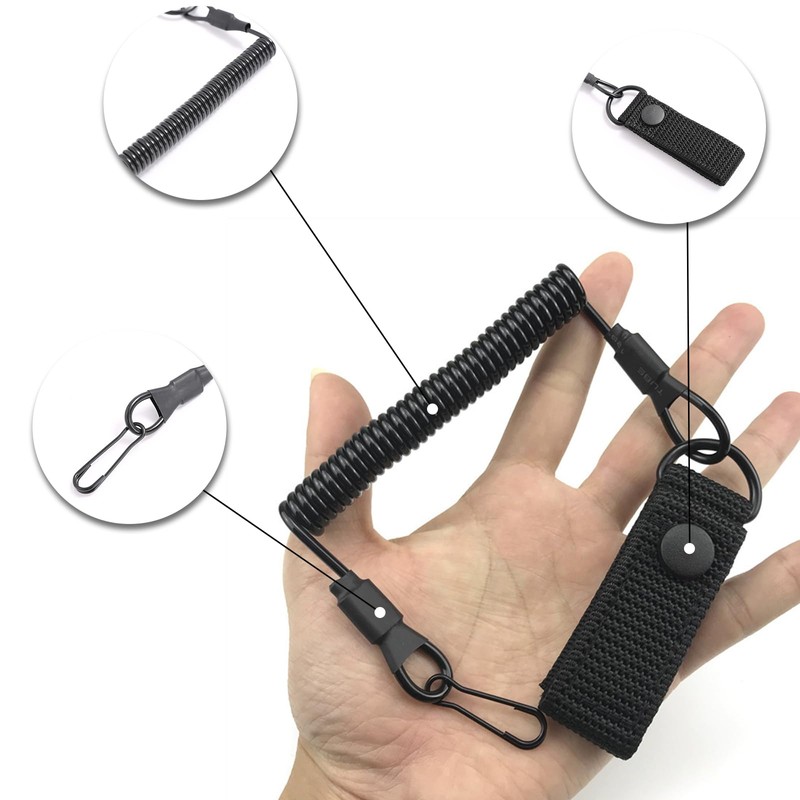2Pcs Quick Rebound Secure Spring Lanyard Anti-Lost Spiral Spring Coil