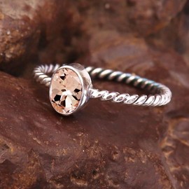 Morganit im Labor gezüchtet Edelstein 925 Sterling Silber Band Ring Männer & Frauen Alle Größen Handgefertigt Schmuck TSR332BC_15 (61 (19.4))