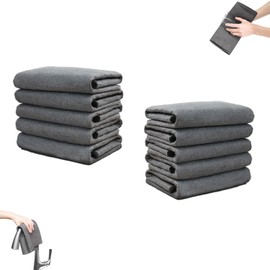PMDYBY 10PCS Magic Cleaning Rags, 2025 New Thickened Magic Cleaning Cloths, Streak-Free Reusable Magic Cloth, Multipurpose Miracle Cleaning Cloths for Mirrors, Glass, Windows and Cars(Grey)