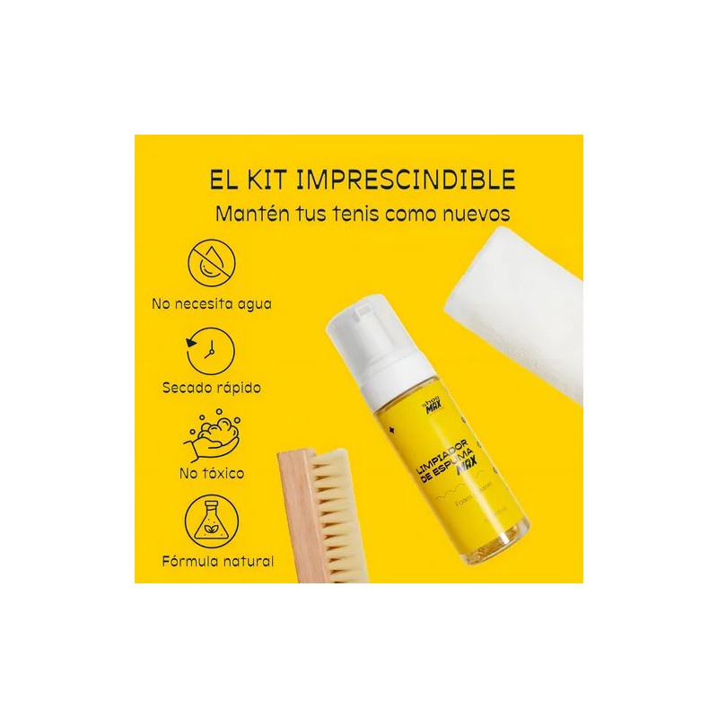 Kit De Limpieza Para Tenis Con Espuma Limpiadora Shoomax