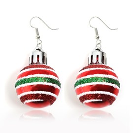 Christmas Dangle Earrings for Women Red Green Ball Earrings for Women Christmas Jingle Bells Wreath Earrings Christmas Jewelry Gift-Flower