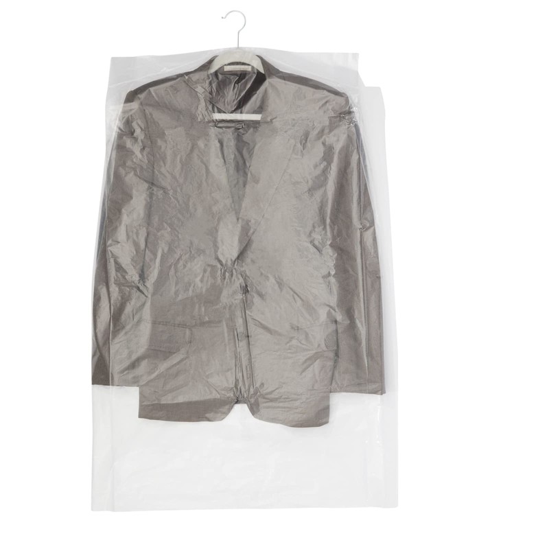 50 Pack Clear Plastic Garment Bags for Hanging Clothes, Dry