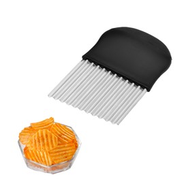 Innoteck Essentials Stainless Steel Crinkle Cutter - Ergonomic Handle - Wavy Cutter for French Fries - Fruit Slicer, Vegetable Chopper, Potato Chippers - Spiral Salad Cutting Tool - Easy to Use