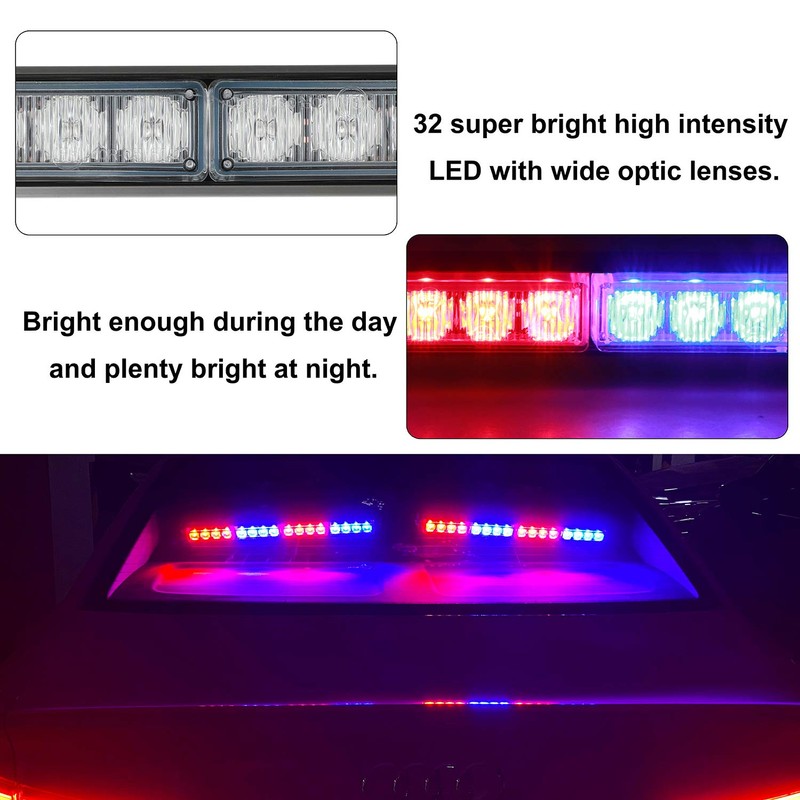 ASPL 2x16.8 inch Emergency Flashing LED Traffic Advisor Strobe Light