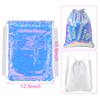 MHJY Sparkly Sequin Drawstring Bag,Mermaid Sequin Backpack Glitter Sports Dance