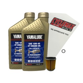 Cyclemax Full-Synthetic Yamalube Oil Change Kit compatible with 2009-2025 Yamaha YFZ450R