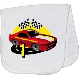 inktastic Race Car 1st Birthday Baby Burp Cloth White 17bb8
