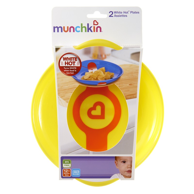 Munchkin White Hot Toddler Plates, 2 Count