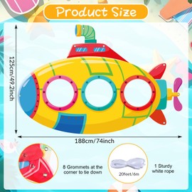 Summer Photo Booths Ocean Submarine Photo Props Back to School Decorations Under The Sea Selfie Frame Large Fabric Banner Backdrop for Boys Girls Face Photo Props School Classroom Decor Supply 70 x 44
