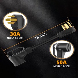 30 Amp Dryer Y Splitter to EV/RV Charging, NEMA 14-30P to 14-50R/14-30R 4-Prong Adapter Cable, Heavy-Duty 10 AWG 250V Power Cord for Dryer Outlet, 3ft, ETL Listed