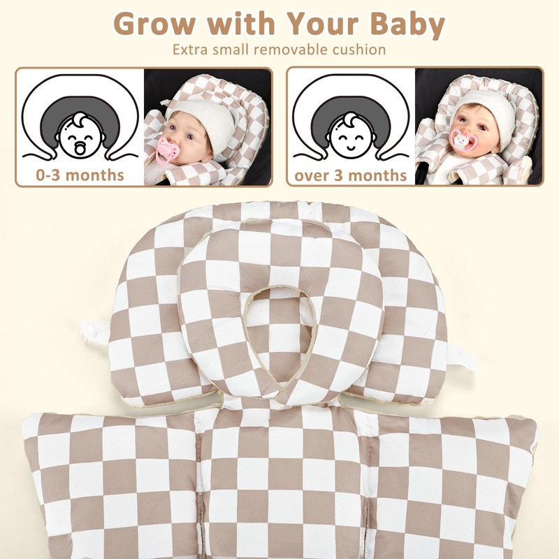 DILIMI Infant Car Seat Insert, Baby Car Seat Head Support