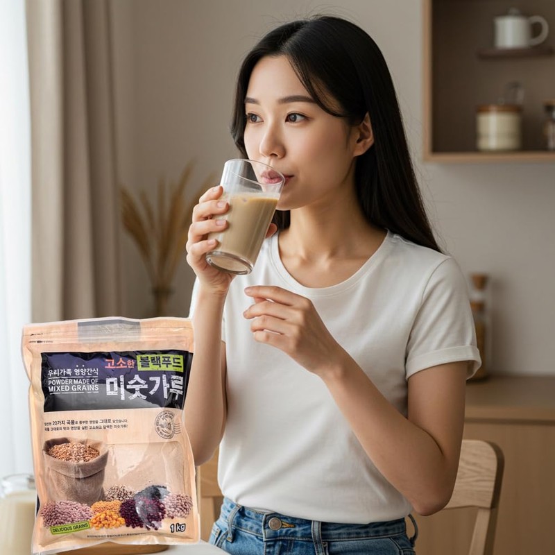 Korean 20 Mixed Roasted Misugaru Grain Powder with Black Beans,