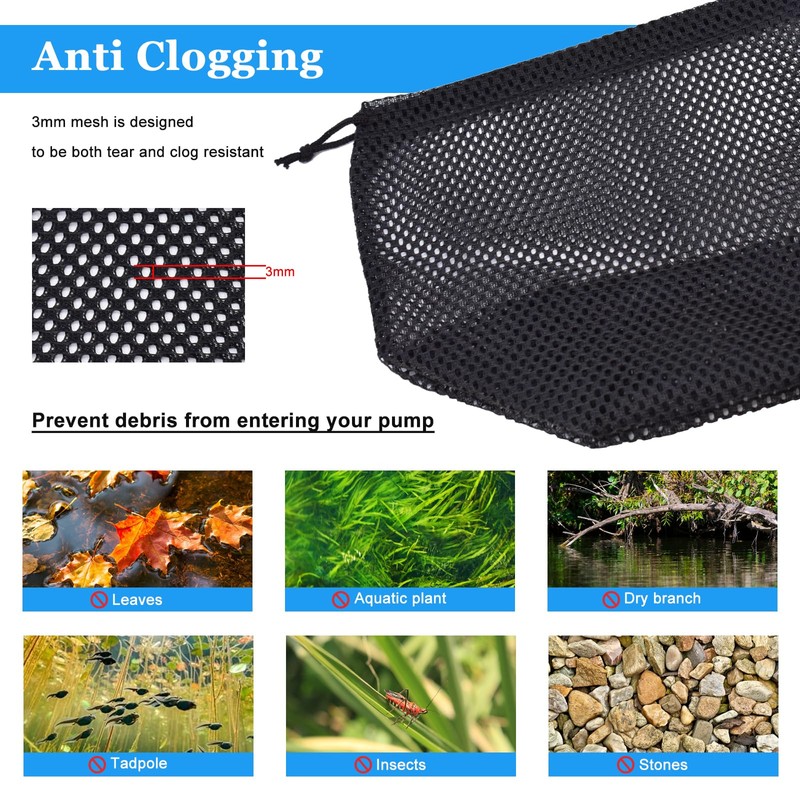 BSTSLL Pond Pump Filter, 7 Inch Anti-Clogging Pond Filter Bag