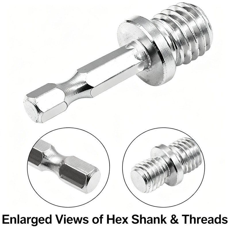 hhfvvda 4 Pcs Silver M10+M14 Woodworking Hex Socket Adapter Set