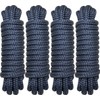 PACTHSD 4-Pack 1/2" x 15' Dock Lines, Premium Double Braided