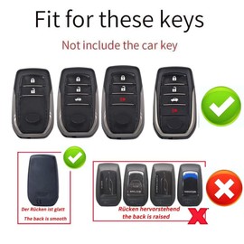 ontto Key Case Car Key Case Fits Toyota Yaris GR Cross Hybrid Corolla RAV4 Prius Auris Highlander 2020-2023 Protective Case PVC Carbon Fibre Pattern Key Case Key Fob, A Black