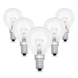 SCNNC Oven Lamp 300 Degree Heat Resistant E14 Dimmable 230 V Oven G45 400LM Warm White 2700 K 45 mm P45 Globe Clear Oven Lamp E14 for Oven, Lava Lamp, Microwaves, Pack of 5