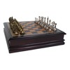 Classic Game Collection Metal Chess Set with Deluxe Wood Board