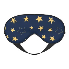 Sleep Eye Mask Doodle Yellow Stars Sleep Mask for Women Men Comfortable Eye Mask with Adjustable Strap Soft Eye Cover Blindfold for Travel Yoga Nap Shift Work