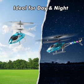 VATOS RC Helicopter for Boys, 2.4G Remote Control Helicopter with LED Light for Kids 12+ Years Old, Fixed Height, One-Key Take-Off, Indoor RC Planes Ideal Festival Gifts for Boys Adults