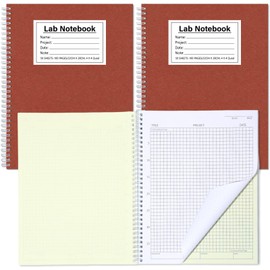 gisgfim 1 Pack Minimalist Carbonless Chemistry Lab Notebook 8.5x11 Inch 50 Sets of Pages 100 Sheets Total Student Laboratory Notebook Scientific Grid Pages Wire Binding for Students Researchers