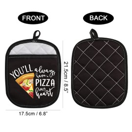 Pizza Lover Gift Pizza Themed Oven Pads Pot Holder with Pocket You’ll Always Have A Pizza My Heart for Friends (Pizza My Heart)