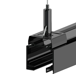 Wire Rope Holder Gripper with Side Cable Output for ø1,0 ø1,5 mm, Suitable for Eutrac Power Rails – Coated Black