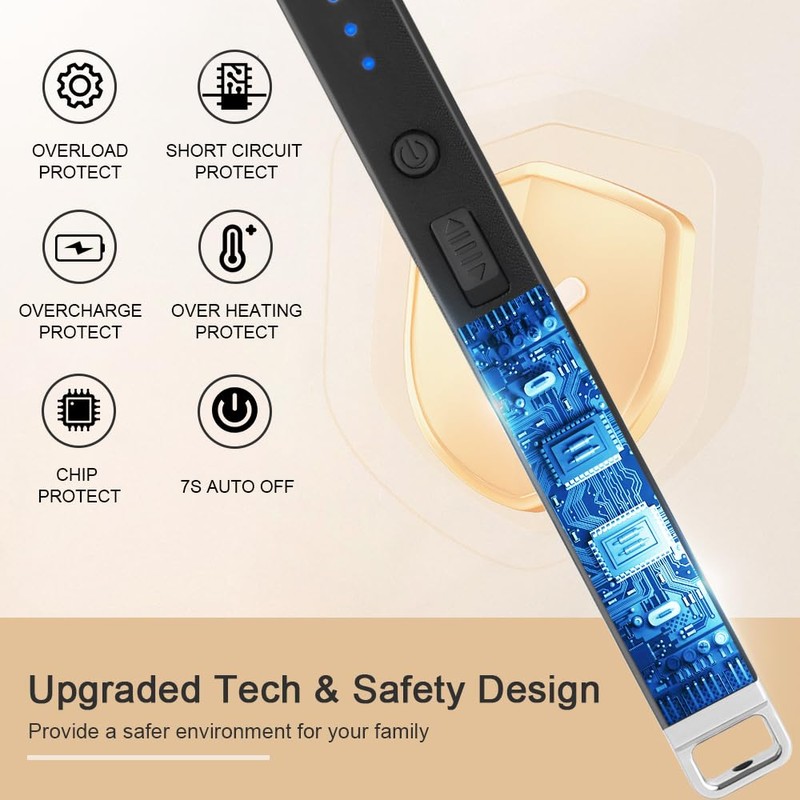 SUPRUS Electric Arc Lighter Windproof Flameless Rechargeable USB Lighter with