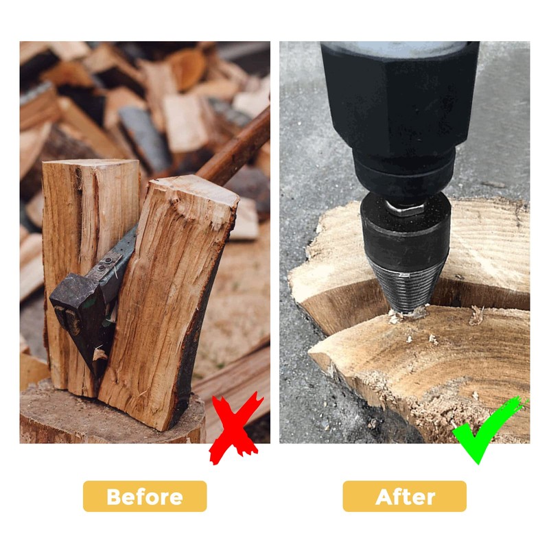 IUIBMI Wood Splitting Drill Bit Duty Removable Firewood Log Splitter
