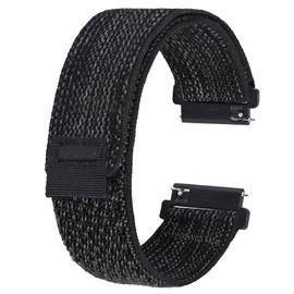 BISONSTRAP Watch Bands for Men and Women, Trail Loop Nylon Watch Straps, Quick Release Replacement Bands, 18mm, Black-Grey