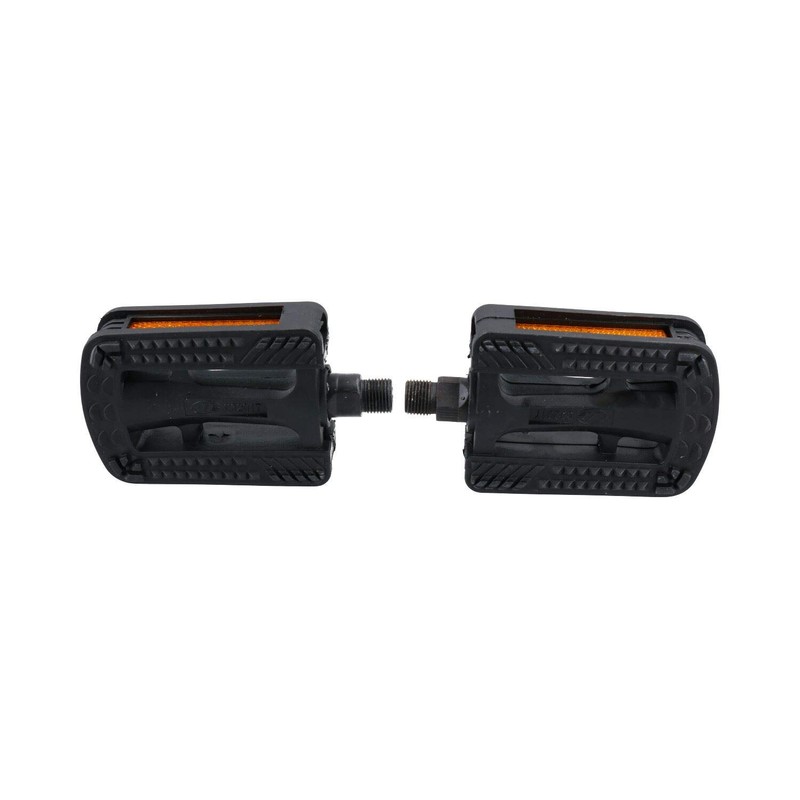 Resin Rubber Grip Pedal 9/16" Bicycle Cycle Bike Amber Reflectors