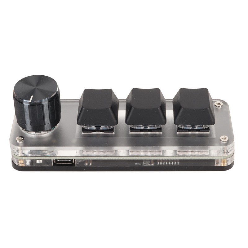 USB Mini 3 Key Keypad with Knob DIY Programmable Type
