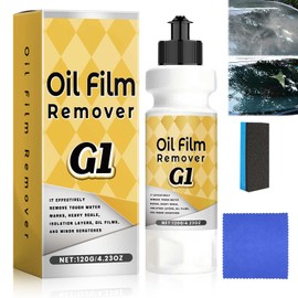 G1 Car Glass Cleaner, G1 Car Glass Polishing Compound, Oil Film Remover for Auto Window, Removes Water Spots, Road Oils, Windshield Haze, Improves Visibility for Windows and Mirrors