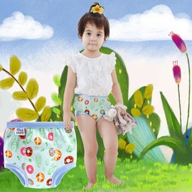 Max Shape 6 Packs of Potty Training Underwear for Girls with Supper Absorbent-Layer,Reusable Baby Toilet Training Pants Green 3 Years