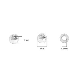 BEADIA Silver Plated Laser Round Spacer Beads 3x3mm 50pcs for Jewelry Making Findings Non Tarnish
