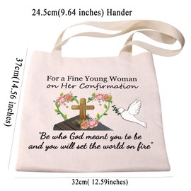PXTIDY Confirmation Gifts Catholic Confirmation Makeup Bag Confirmed in Christ Gifts Baptism Gifts for Girls Christian Confirmation Gift Religious Church Gift (tote bag)