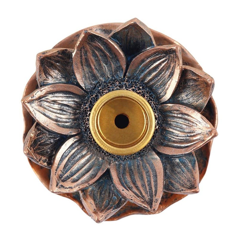 Colourful Resin Lotus Backflow Burner - 4.5cm x 7cm (1
